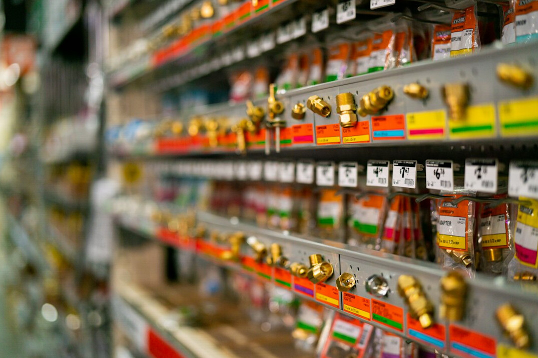 retail store shelves with products